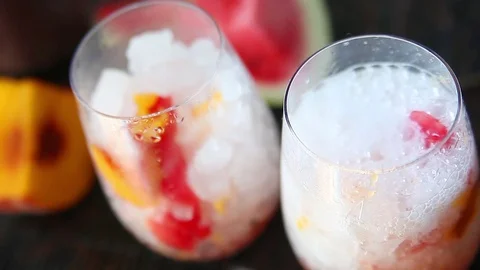Watermelon peach fruit water Stock Footage 78167302