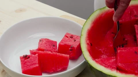 Watermelon pieces Stock Footage 326052105