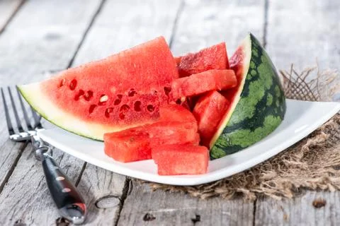 Watermelon pieces Stock Photos