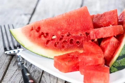 Watermelon pieces Stock Photos