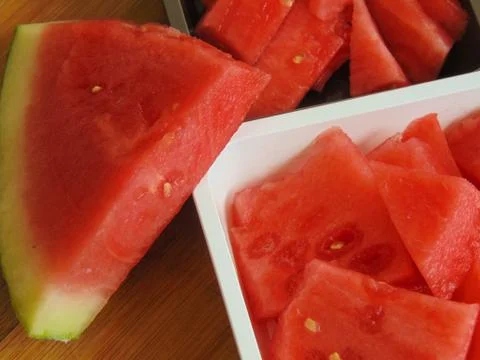 Watermelon pieces. Stock-Fotos