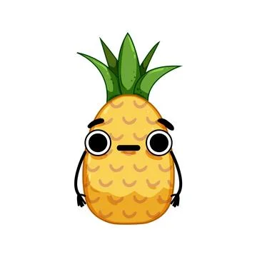 Watermelon pineapple character cartoon vector illustration Stock Illustration