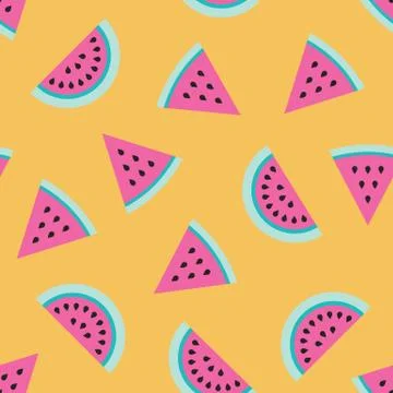 Watermelon pink fruit pattern background vector image Illustrazione stock