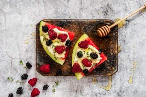 Watermelon Pizza Stock Photos