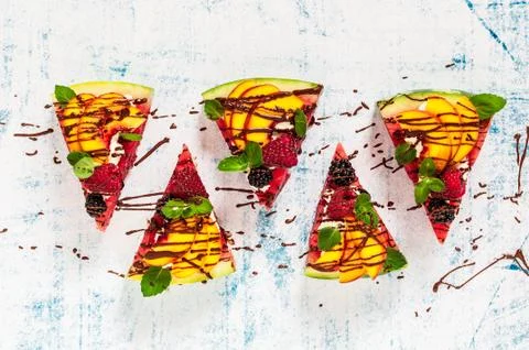 Watermelon Pizza Stock Photos
