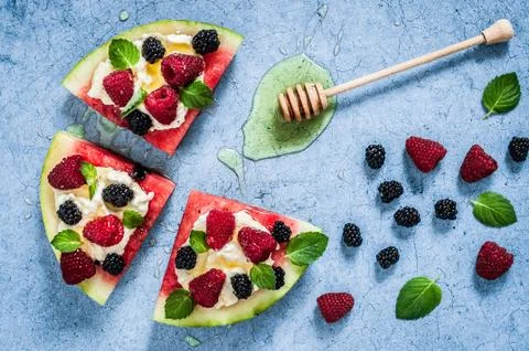 Watermelon Pizza Stock Photos