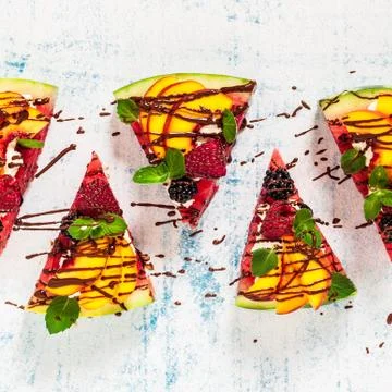 Watermelon Pizza Stock-Fotos