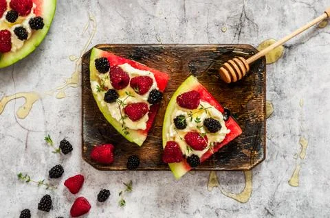 Watermelon Pizza Stock Photos