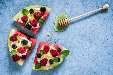 Watermelon Pizza Stock Photos