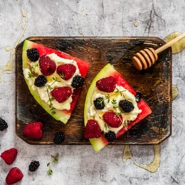 Watermelon Pizza Stock Photos