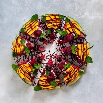Watermelon Pizza Stock Photos