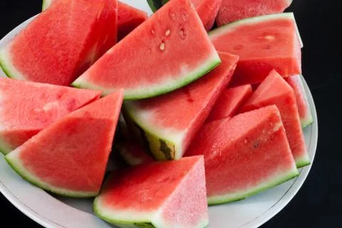 Watermelon on a plate Foto stock