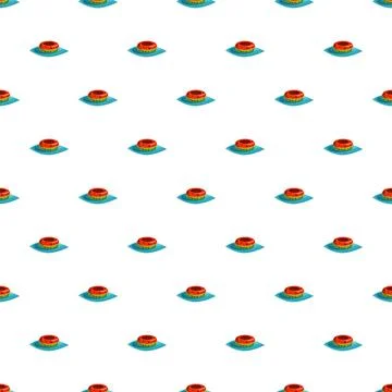 Watermelon pool float repeating pattern on white Stock Illustration