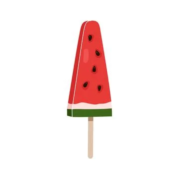 Watermelon popsicle ice cream vector illustration isolated on white backgroun Stock Illustration