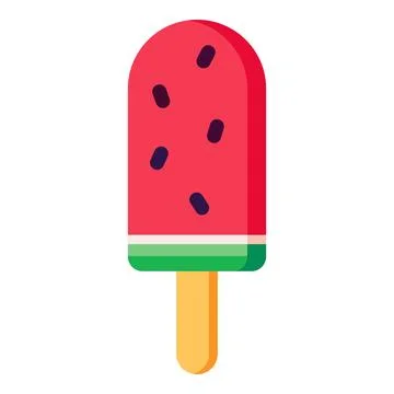 Watermelon popsicle icon for summer refreshment, sweet fruit ice cream Stock Illustration