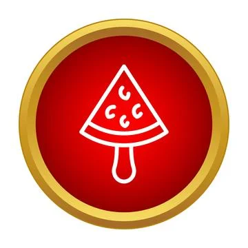Watermelon popsicle icon symbolizing summer refreshments and fruit Stock Illustration