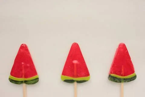 Watermelon popsicle on white backdrop. Stock Photos