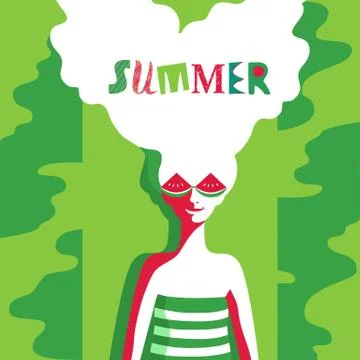 Watermelon poster concept Stock Illustration