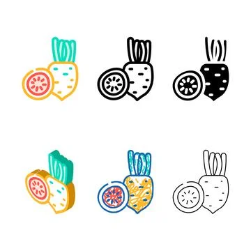 Watermelon radish color icon vector looks Stock Illustration
