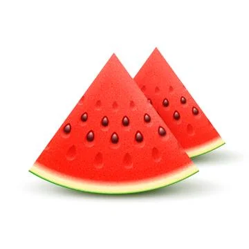 Watermelon realistic sliced fruit, vector Stock-Illustration
