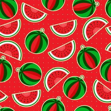 Watermelon on a red background Ilustración de archivo