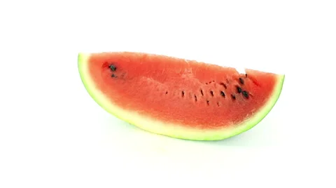 Watermelon rotates on a white background loop Stock Footage 41084868
