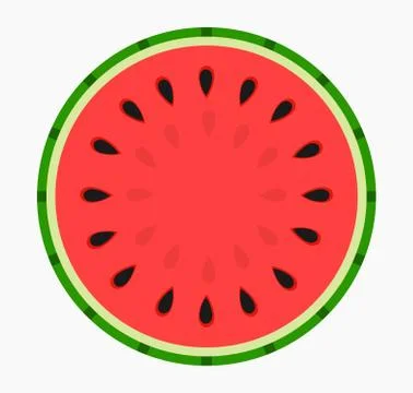 Watermelon round slice fruit icon. Vector illustration. Stock Illustration