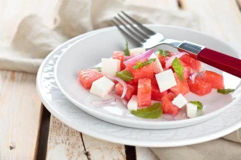 Watermelon salad. Stock Photos