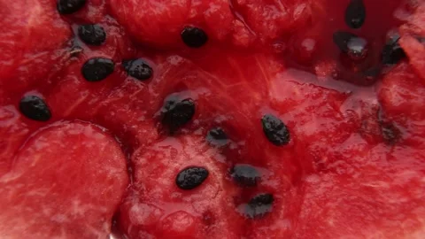 Watermelon scooping sequence - ASMR fruit preparation Stock Footage 315703518