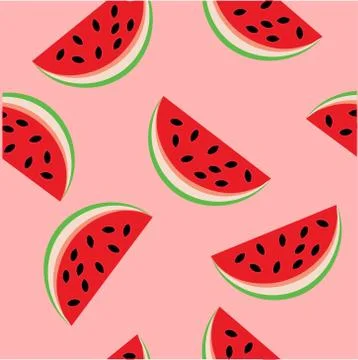 Watermelon seamless background vector illustration Stock Illustration