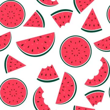 Watermelon Seamless Pattern Background.  Illustration Stock Illustration