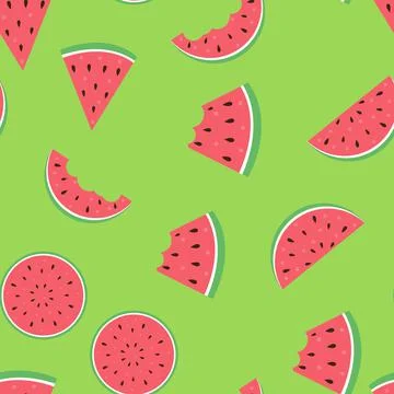Watermelon Seamless Pattern Background. Illustration. Illustrazione stock