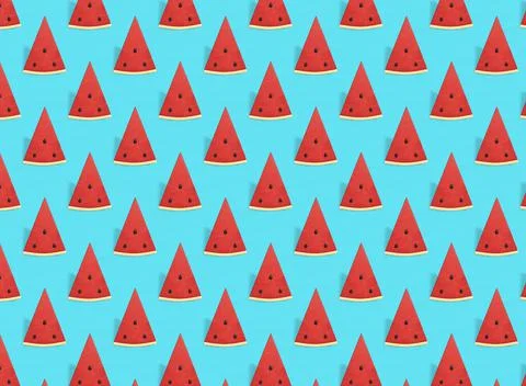 Watermelon seamless pattern. Fruit and berry seamless watermelon background.  库存插图