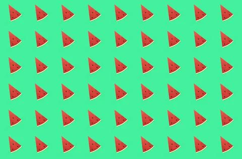 Watermelon seamless pattern. Fruit and berry seamless watermelon background.  스톡 일러스트