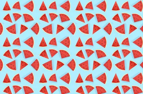 Watermelon seamless pattern. Fruit and berry seamless watermelon background.  イラスト素材