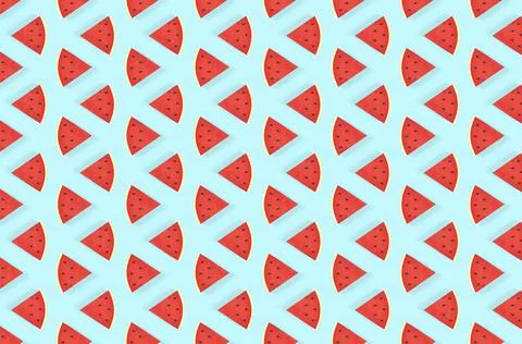Watermelon seamless pattern. Fruit and berry seamless watermelon background.  イラスト素材