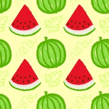Watermelon seamless pattern Stock Illustration