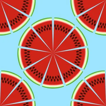Watermelon seamless pattern Stock Illustration