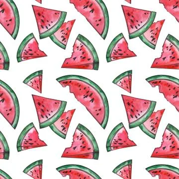 Watermelon seamless pattern Stock Illustration