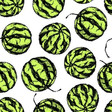 Watermelon seamless pattern Stock Illustration