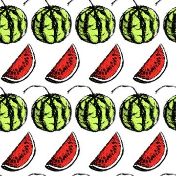 Watermelon seamless pattern Stock Illustration