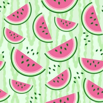 Watermelon seamless pattern Stock Illustration