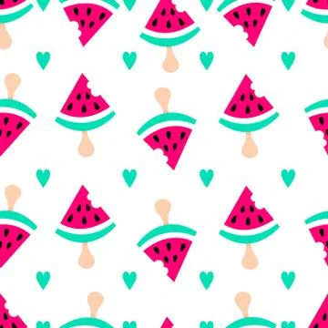 Watermelon seamless pattern Stock Illustration