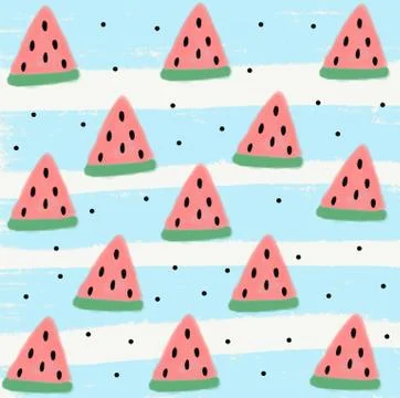 Watermelon seamless pattern Stock Illustration