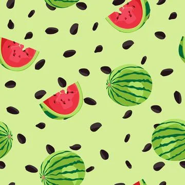 Watermelon seamless pattern. Stock Illustration