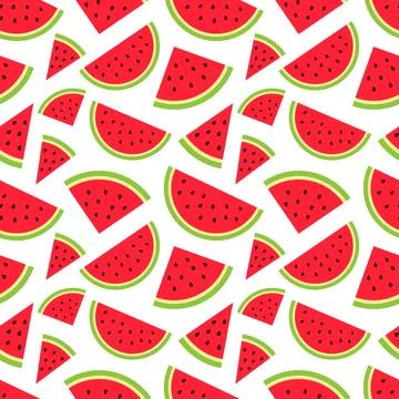 Watermelon seamless pattern in modern flat style for wrapping paper, wallpa.. Stock Illustration