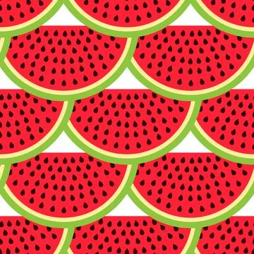 Watermelon seamless pattern in modern flat style for wrapping paper, wallpa.. Stock Illustration