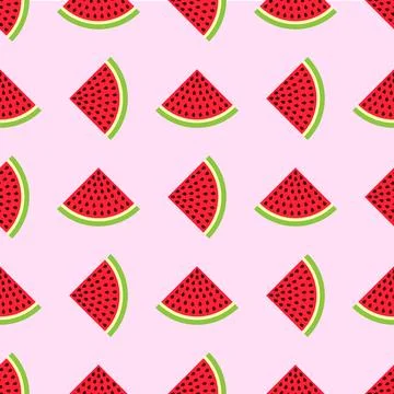 Watermelon seamless pattern in modern flat style for wrapping paper, wallpa.. Stock Illustration