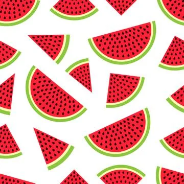 Watermelon seamless pattern in modern flat style for wrapping paper, wallpa.. Stock Illustration