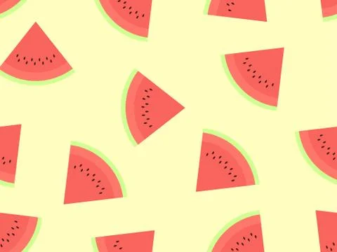 Watermelon seamless pattern. Triangular slices of watermelon. For brochures,  Stock Illustration
